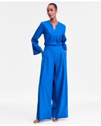 INC International Concepts - High-rise Pleated Pull-on Wide-leg Pants - Lyst