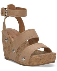 Lucky Brand - Valintina Strappy Platform Wedge Sandals - Lyst
