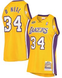 Mitchell & Ness - Shaquille O'neal Los Angeles Lakers 2000 Nba Finals Hardwood Classics Authentic Jersey - Lyst