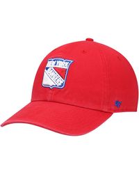 47 Brand Red New York Rangers Clean Up Adjustable Hat