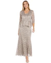 R & M Richards - Glitter Lace Gown & Jacket - Lyst