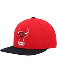Mitchell & Ness - Red And Black Chicago Bulls Hardwood Classics Team Two-tone 2.0 Snapback Hat - Lyst
