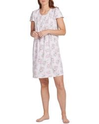 Miss Elaine - Short-sleeve Floral Nightgown - Lyst