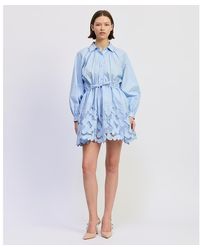 En Saison - Lucy Collared Long-sleeve Mini Dress - Lyst