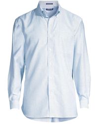 Lands' End - Big & Tall Traditional Fit Pattern No Iron Supima Oxford Dress Shirt - Lyst