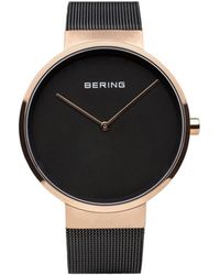 Bering Classic Stainless Steel Case And Mesh Watch - Black