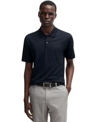BOSS - Boss By Cotton-silk Blend Relaxed-fit Polo Shirt - Lyst
