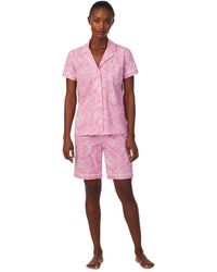 Lauren by Ralph Lauren - 2-pc. Notched-collar Bermuda Pajamas Set - Lyst