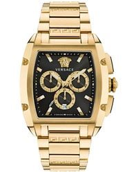 Versace - Swiss Chronograph Dominus Gold Ion Plated Bracelet Watch 42x50mm - Lyst