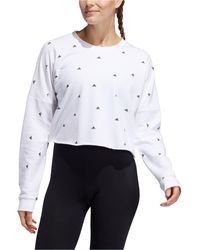 adidas Logo-print French Terry Sweatshirt - White