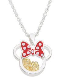Disney - Minnie Mouse Silver Plated Birthstone Shaker Necklace - Lyst