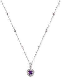 Macy's - Heart-shaped Gemstone & White Sapphire (1-1/2 Ct. T.w. - Lyst