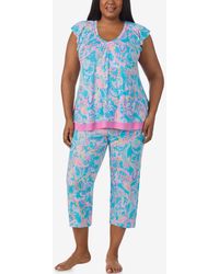 Ellen Tracy - Plus Size Short Sleeve Cropped Pajama Set - Lyst