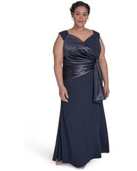 Eliza J - Plus Size Mixed-media Scuba Crepe Sleeveless Gown - Lyst