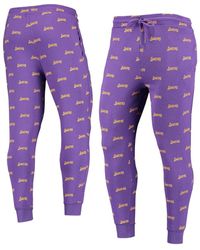 The Wild Collective - Los Angeles Lakers Allover Logo jogger Pants - Lyst