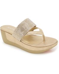 Kenneth Cole - Pepea Cross Jewel Wedge Sandals - Lyst