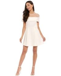 blue ivy off shoulder dress Rebecca Vallance Blue Ivy Off Shoulder Mini Dress in Print