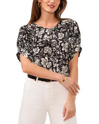 Vince Camuto - Printed Puff-sleeve Top - Lyst