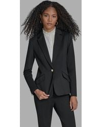 BCBGMAXAZRIA - Padded Shoulder One Button Jacket - Lyst