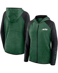 Fanatics - Green/black New York Jets Redzone End Around Pass Raglan Full-zip Hoodie - Lyst