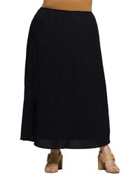 24seven Comfort Apparel - Plus Size Elastic Waist A-line Maxi Skirt - Lyst