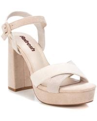 Xti - Heeled Suede Sandals With Platform By - Lyst