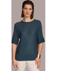 Donna Karan - Mini-sequin Short-sleeve Sweater - Lyst