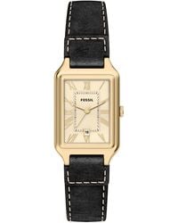 Fossil - Raquel Three-hand Date Black Leather Watch 23mm - Lyst