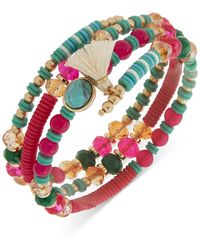 Lonna & Lilly - Gold-tone Mixed Stone & Bead Coil Bracelet - Lyst