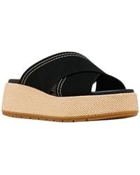 Sorel - Sunpeak Round Toe Platform Sandals - Lyst