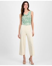 Anne Klein - High-rise Pull-on Crop Wide-leg Pants - Lyst