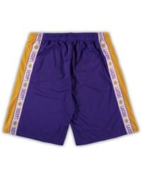 Fanatics - Purple And Gold Los Angeles Lakers Big Tall Tape Mesh Shorts - Lyst