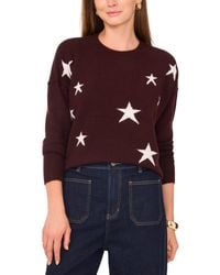 Vince Camuto - Cozy Crewneck Star-print Dropped-shoulder Sweater - Lyst
