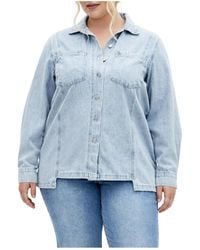 City Chic - Plus Size Liv Denim Shirt - Lyst