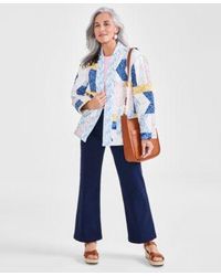 Style & Co. - Style Co Petite Cotton Quilted Patchwork Jacket Wide Leg Jeans Created For Macys - Lyst