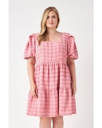 English Factory - Plus Size Tweed Babydoll Dress - Lyst