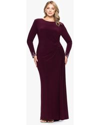 Betsy & Adam - Plus Size Long Sleeve Beaded Dress - Lyst
