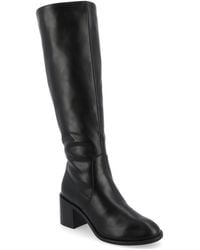 Journee Collection - Romilly Round Toe Block Heel Knee High Boots - Lyst