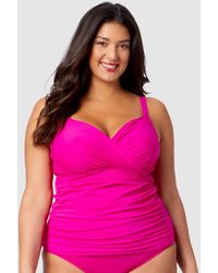 Anne Cole - Plus Size Shirred Tankini Top - Lyst