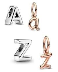 PANDORA - Script Alphabet Dangle Charm Set - Lyst