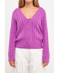 English Factory - Cable Knit Cardigan - Lyst