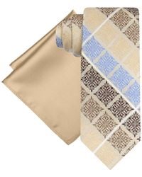 Steve Harvey - Medallion Tie & Solid Pocket Square Set - Lyst