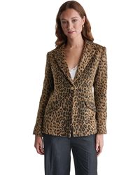 BCBGMAXAZRIA - Leopard-print Shoulder-padded Blazer - Lyst
