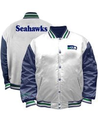 Mitchell & Ness - Seattle Seahawks Throwback Plus Size Full-snap Satin Jacket - Lyst