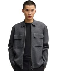 BOSS - Boss By Virgin Wool Zip-up Regular-fit Jacket - Lyst