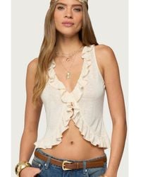 Edikted - Marsh Ruffle Split Front Top - Lyst