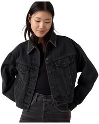 Levi's - Rhinestone Shrunken 90s Cropped Relaxed-fit Denim Jacket - Lyst