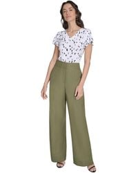 Calvin Klein - Petite High-rise Wide-leg Pants - Lyst