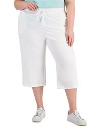 Cotton Plus Size Knit Capri Pants 