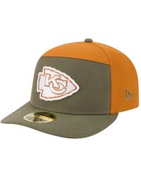 KTZ - Â Olive/brown Kansas City Chiefs Two-tone Color Pack Split Panel 59fifty Fitted Hat - Lyst